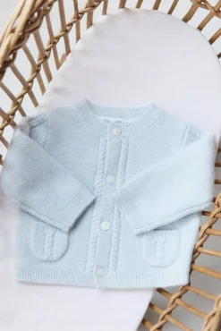 Tartine et Chocolat Cardigan Bleu céleste chiné avec poches| Cardigans - Gilets