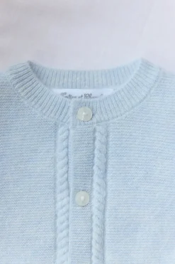 Tartine et Chocolat Cardigan Bleu céleste chiné avec poches| Cardigans - Gilets