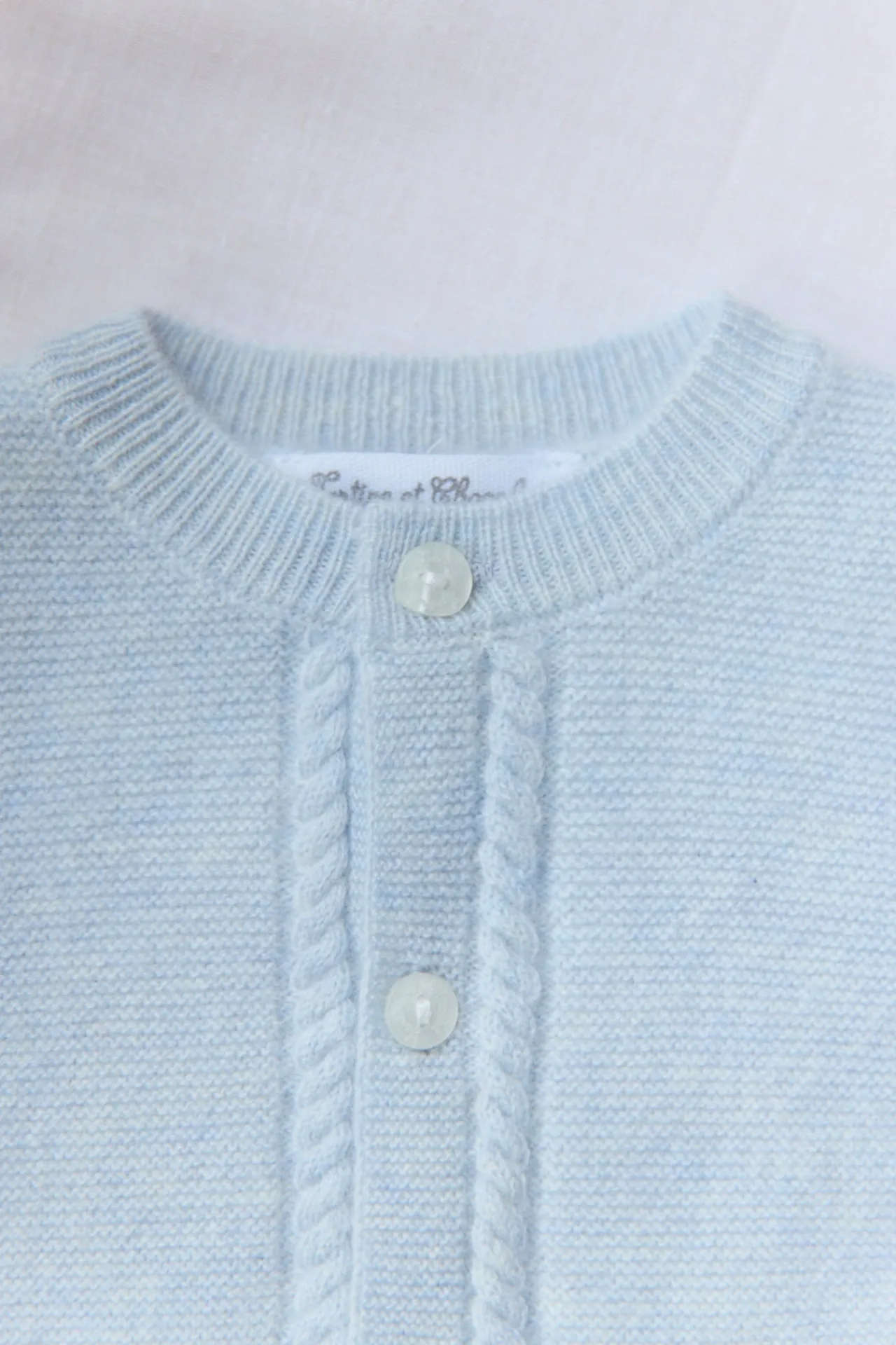 Tartine et Chocolat Cardigan Bleu céleste chiné avec poches| Cardigans - Gilets