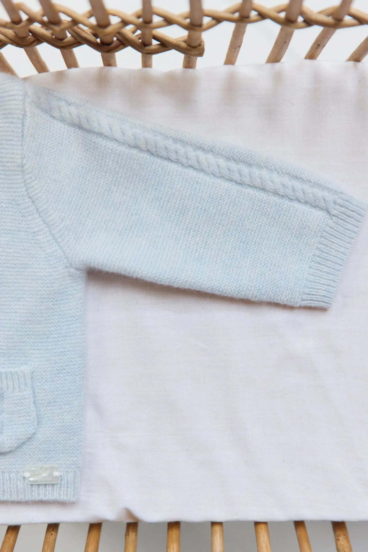 Tartine et Chocolat Cardigan Bleu céleste chiné avec poches| Cardigans - Gilets