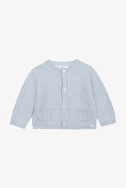 Tartine et Chocolat Cardigan Bleu céleste chiné avec poches| Cardigans - Gilets