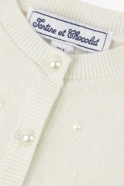 Tartine et Chocolat Cardigan Ecru perles| Cardigans - Pulls - Sweats