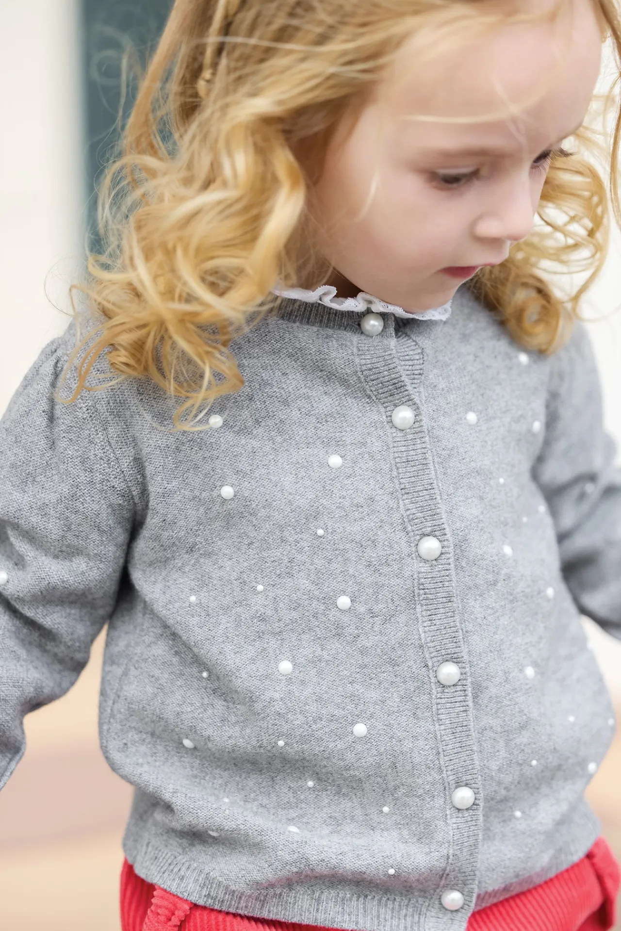 Tartine et Chocolat Cardigan Gris chiné perles| Cardigans - Pulls - Sweats