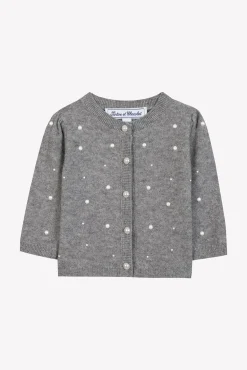 Tartine et Chocolat Cardigan Gris chiné perles| Cardigans - Pulls - Sweats