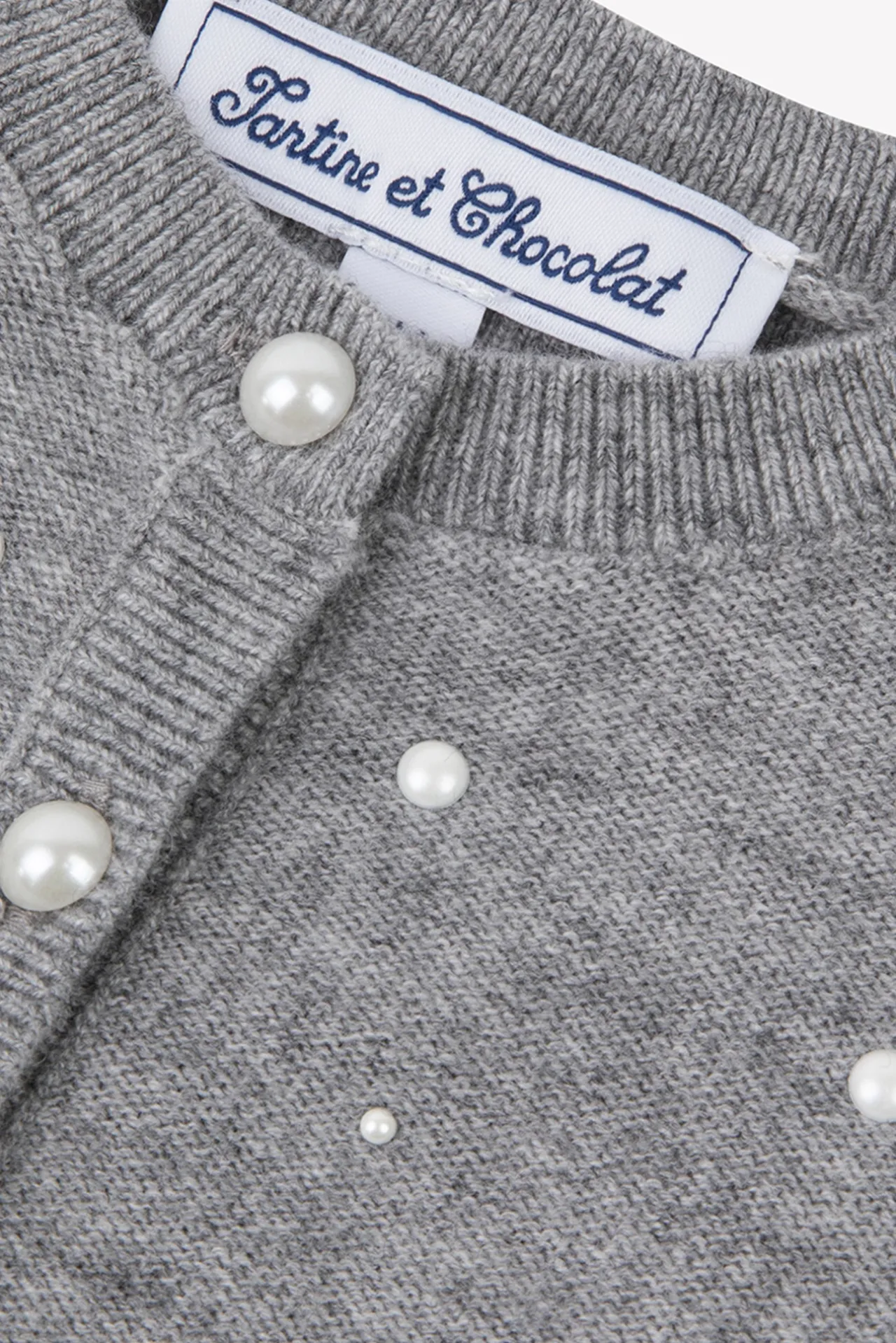 Tartine et Chocolat Cardigan Gris chiné perles| Cardigans - Pulls - Sweats