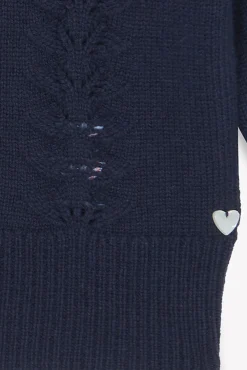 Tartine et Chocolat Cardigan Marine en laine ajourée|Enfant Cardigans - Pulls - Sweats