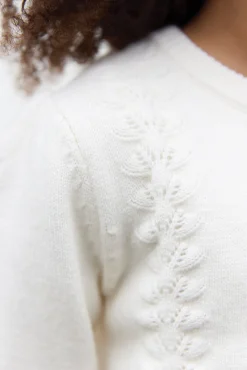 Tartine et Chocolat Cardigan Ecru en laine ajourée|Enfant Cardigans - Pulls - Sweats