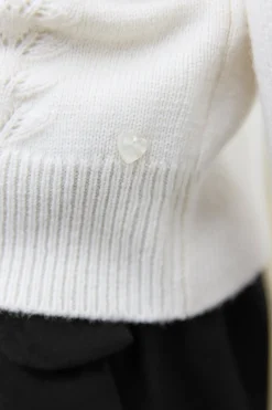 Tartine et Chocolat Cardigan Ecru en laine ajourée|Enfant Cardigans - Pulls - Sweats