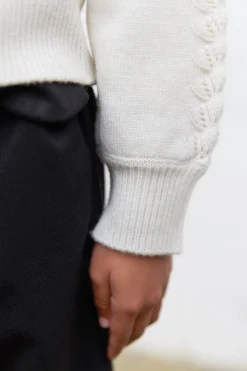 Tartine et Chocolat Cardigan Ecru en laine ajourée|Enfant Cardigans - Pulls - Sweats