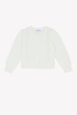 Tartine et Chocolat Cardigan Ecru en laine ajourée|Enfant Cardigans - Pulls - Sweats