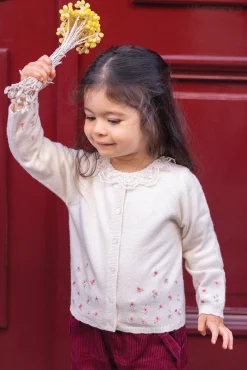 Tartine et Chocolat Cardigan Ecru broderie praline| Cardigans - Pulls - Sweats