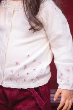 Tartine et Chocolat Cardigan Ecru broderie praline| Cardigans - Pulls - Sweats