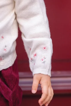 Tartine et Chocolat Cardigan Ecru broderie praline| Cardigans - Pulls - Sweats