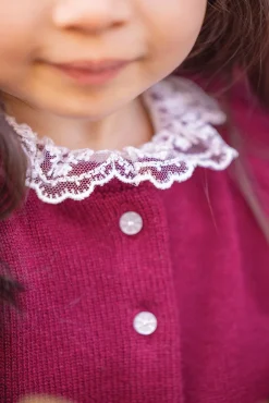 Tartine et Chocolat Cardigan Prune maille| Cardigans - Pulls - Sweats