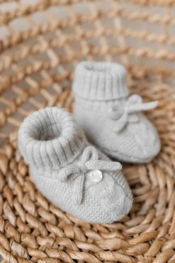 Tartine et Chocolat Chaussons Gris chiné nœud| Accessoires - Chaussons|Accessoires - Chaussons