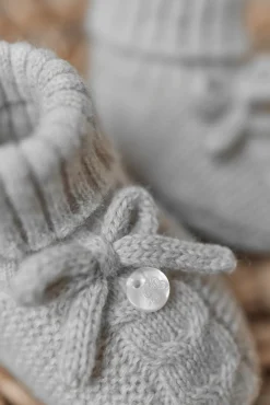 Tartine et Chocolat Chaussons Gris chiné nœud| Accessoires - Chaussons|Accessoires - Chaussons
