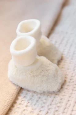 Tartine et Chocolat Chaussons Ecru imitation fourrure| Accessoires - Chaussons|Accessoires - Chaussons