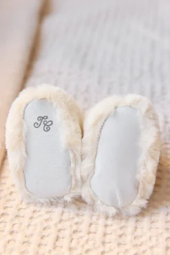 Tartine et Chocolat Chaussons Ecru imitation fourrure| Accessoires - Chaussons|Accessoires - Chaussons