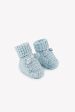 Tartine et Chocolat Chaussons Bleu chiné laine| Accessoires - Chaussons