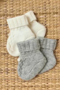 Tartine et Chocolat Chaussons Ecru 100% cachemire| Cachemire|Accessoires - Chaussons