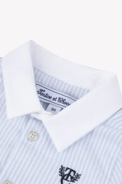 Tartine et Chocolat Chemise Bleu ciel monogramme TC| Chemises