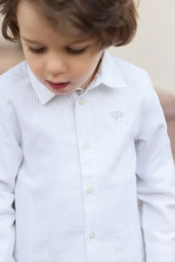Tartine et Chocolat Chemise Gris clair rayures monogramme TC| Chemises