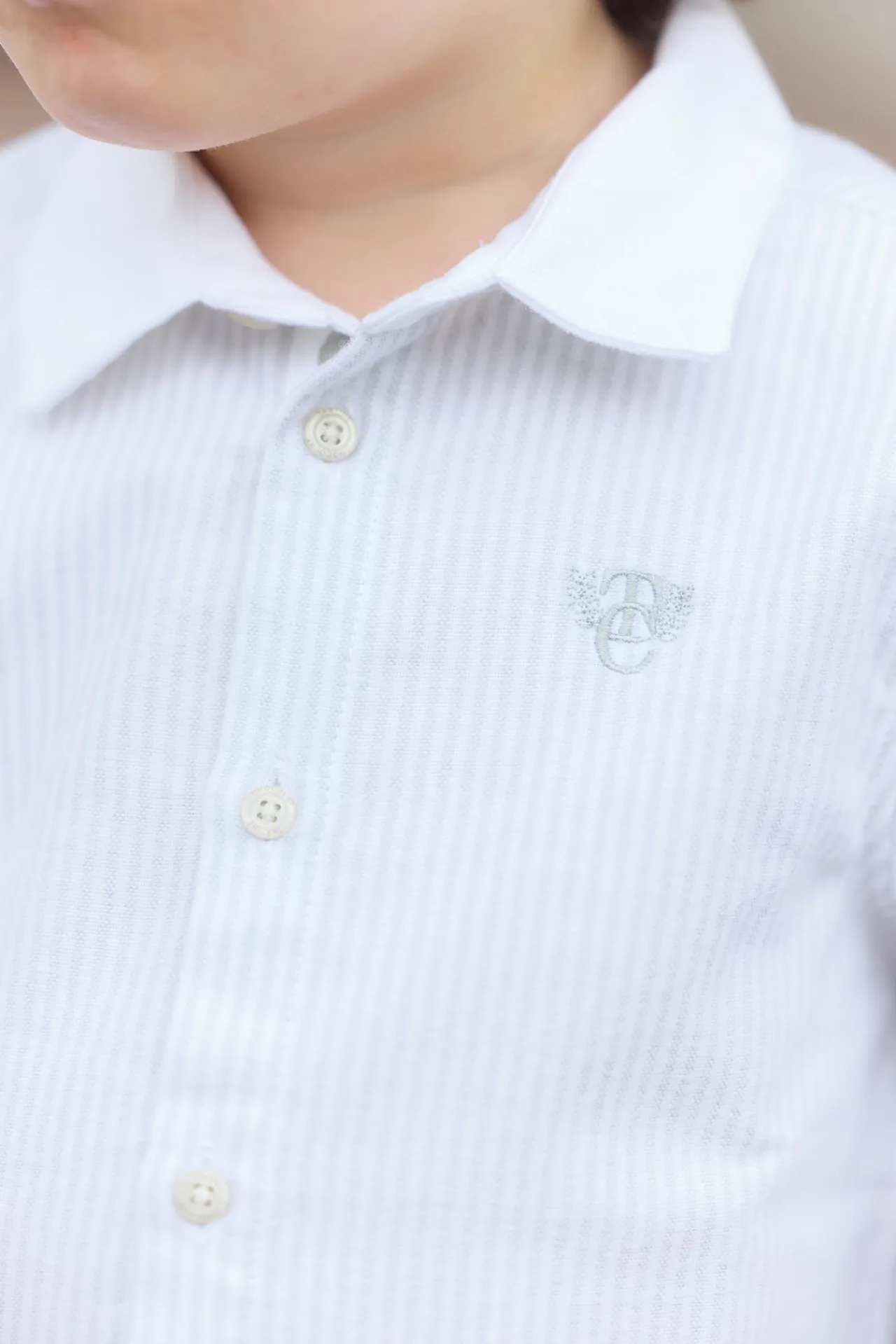 Tartine et Chocolat Chemise Gris clair rayures monogramme TC| Chemises