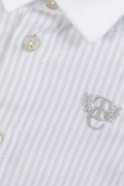 Tartine et Chocolat Chemise Gris clair rayures monogramme TC| Chemises