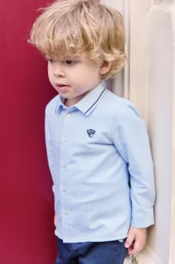 Tartine et Chocolat Chemise Bleu grisé monogramme TC| Chemises