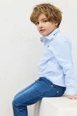 Tartine et Chocolat Chemise Bleu ciel avec boutons apparents|Enfant Chemises