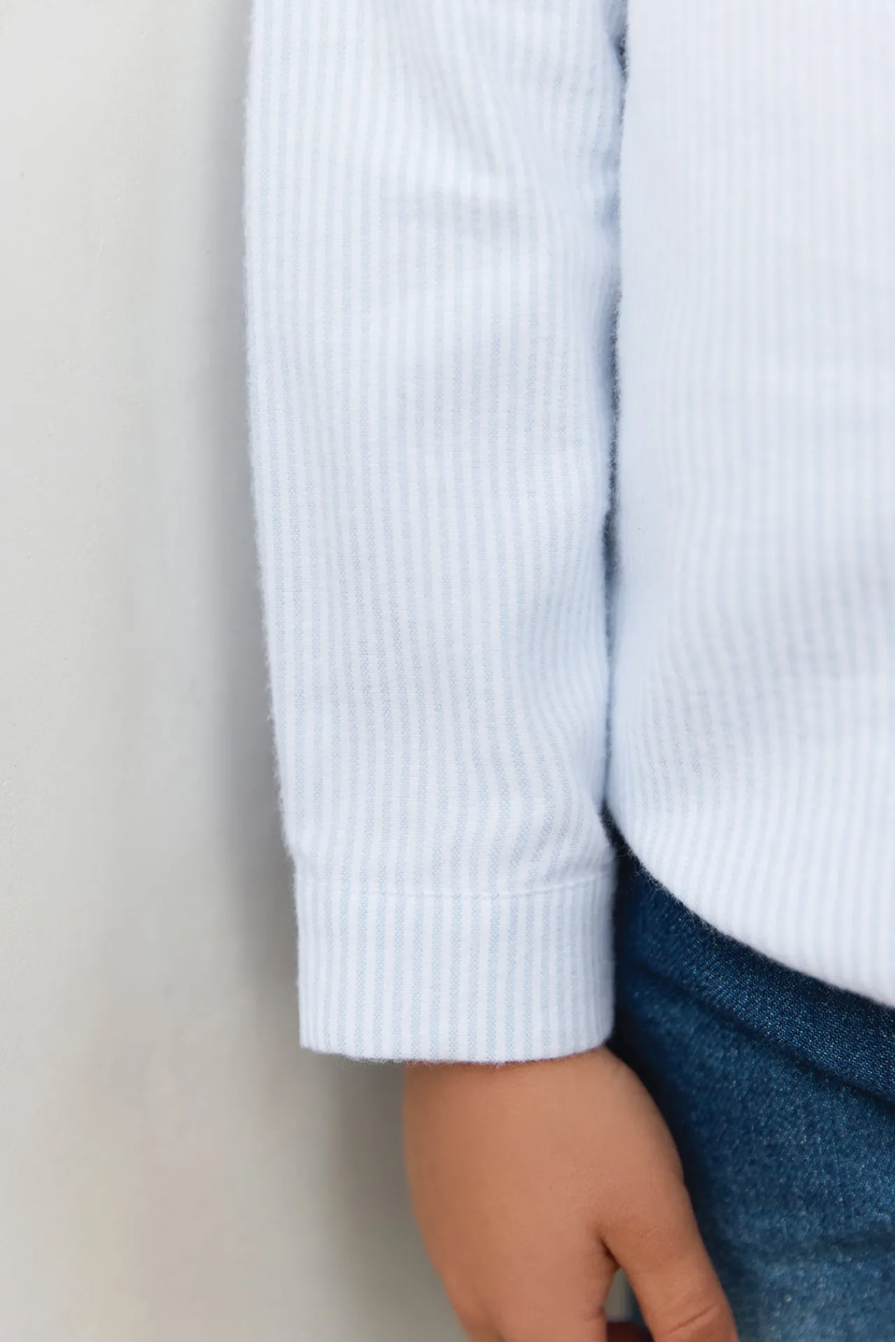 Tartine et Chocolat Chemise Bleu ciel rayures avec boutons apparents|Enfant Chemises