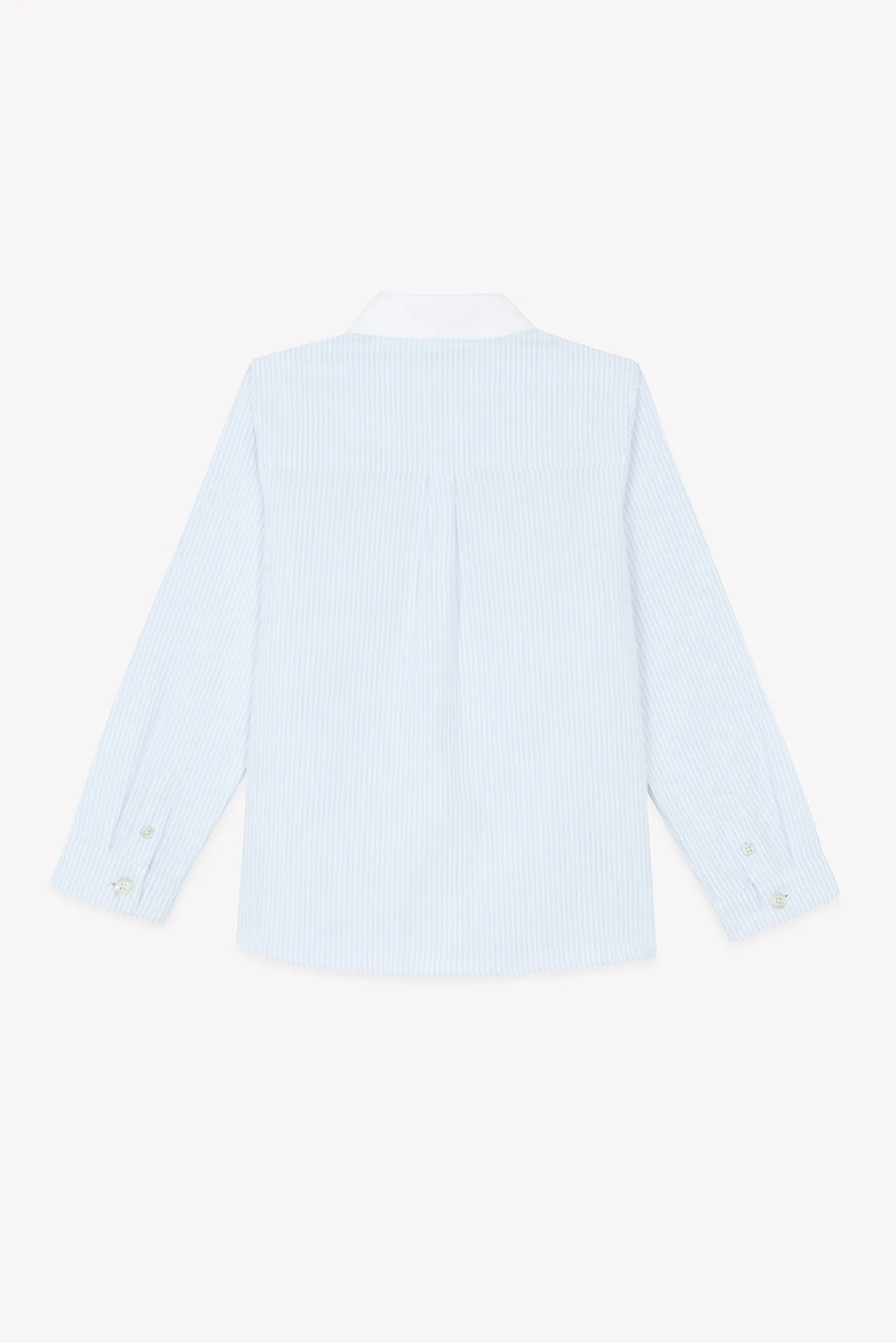 Tartine et Chocolat Chemise Bleu ciel rayures avec boutons apparents|Enfant Chemises