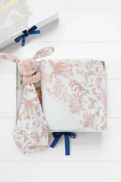 Tartine et Chocolat Coffret Naissance Mon premier bain Toile de Jouy rose| Linges - Accessoires De Bain|Coffrets