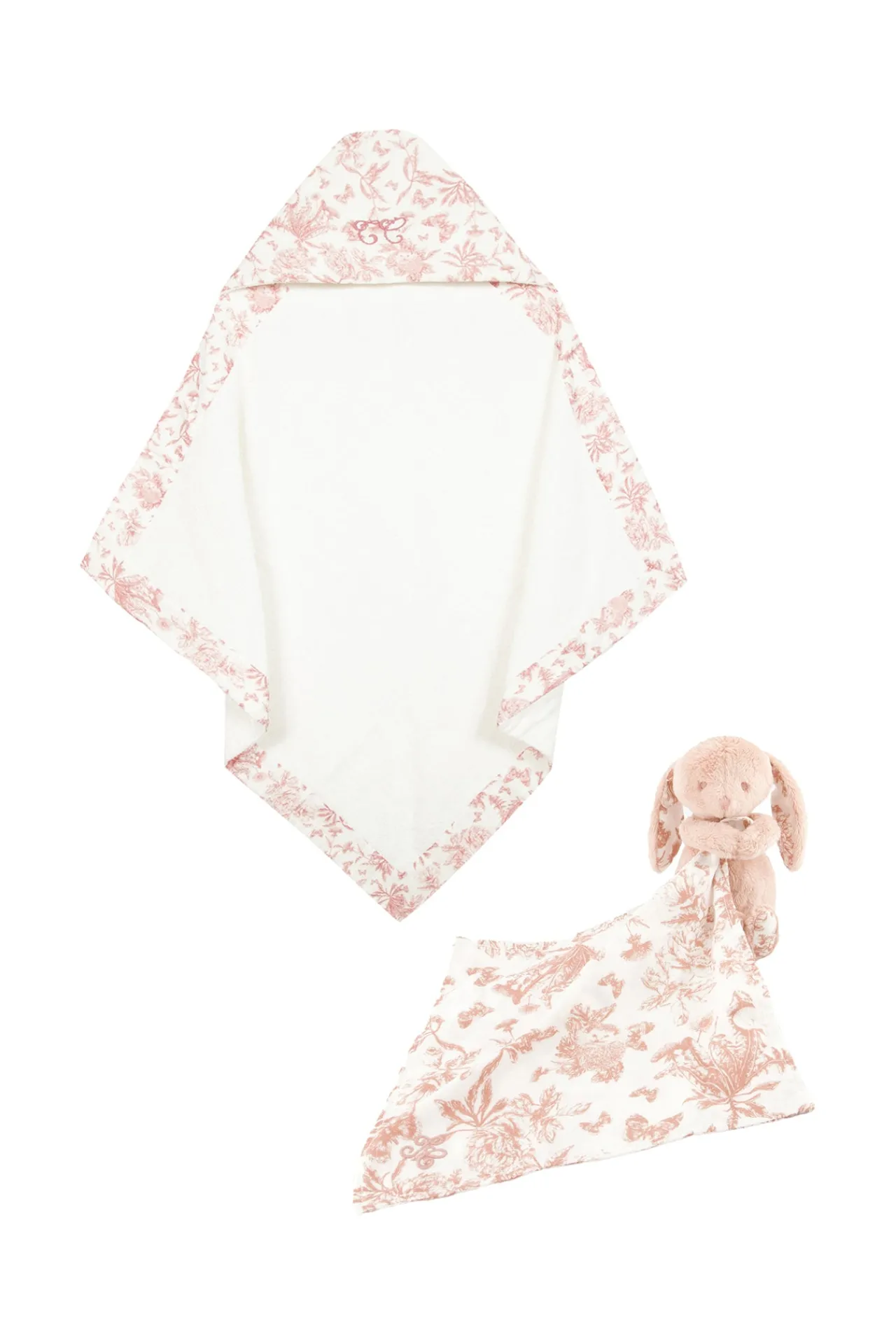Tartine et Chocolat Coffret Naissance Mon premier bain Toile de Jouy rose| Linges - Accessoires De Bain|Coffrets