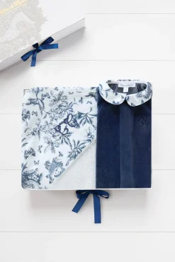 Tartine et Chocolat Coffret Naissance Toile de Jouy bleu| Toile De Jouy Bleu|Linges - Accessoires De Bain