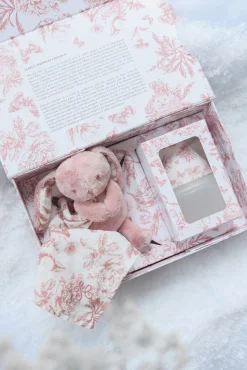 Tartine et Chocolat Coffret biberon et doudou Toile de jouy rose Élhée x| Bavoirs - Accessoires De Repas|Coffrets