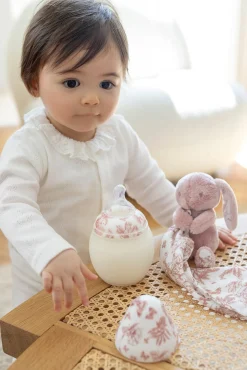 Tartine et Chocolat Coffret biberon et doudou Toile de jouy rose Élhée x| Bavoirs - Accessoires De Repas|Coffrets