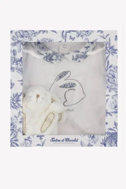 Tartine et Chocolat Coffret pyjama et doudou Bleu inspiration Toile de Jouy| Coffrets|Coffrets