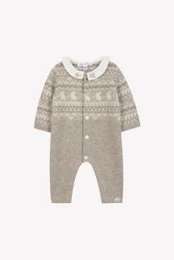 Tartine et Chocolat Combinaison longue Greige jacquard| Combinaisons - Ensembles - Salopettes