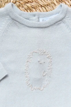Tartine et Chocolat Combinaison longue Bleu céleste broderie hérisson| Combinaisons - Ensembles - Salopettes