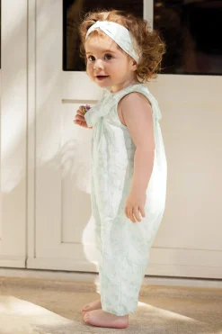 Tartine et Chocolat Combinaison longue Vert d'eau inspiration Toile de Jouy| Ensembles - Salopettes