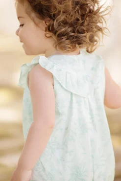 Tartine et Chocolat Combinaison longue Vert d'eau inspiration Toile de Jouy| Ensembles - Salopettes