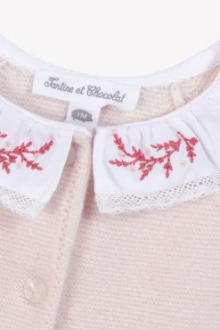 Tartine et Chocolat Combinaison longue Rose pâle col broderie| Robes - Combinaisons - Ensembles