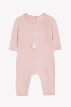 Tartine et Chocolat Combinaison longue Rose pâle broderie lapin| Robes - Combinaisons - Ensembles