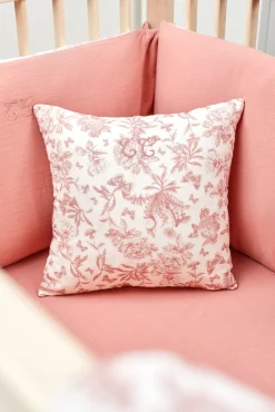 Tartine et Chocolat Coussin réversible Imprimé inspiration Toile de Jouy rose| Toile De Jouy Rose|Gigoteuses - Linges De Lit