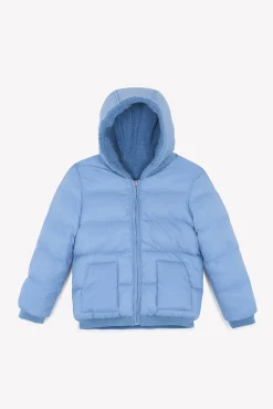 Tartine et Chocolat Doudoune Bleu grisé réversible|Enfant Manteaux - Vestes