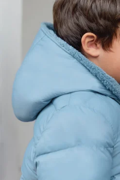 Tartine et Chocolat Doudoune Bleu grisé réversible|Enfant Manteaux - Vestes