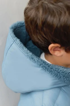 Tartine et Chocolat Doudoune Bleu grisé réversible|Enfant Manteaux - Vestes