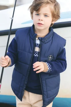 Tartine et Chocolat Doudoune Marine sans manches|Enfant Manteaux - Vestes