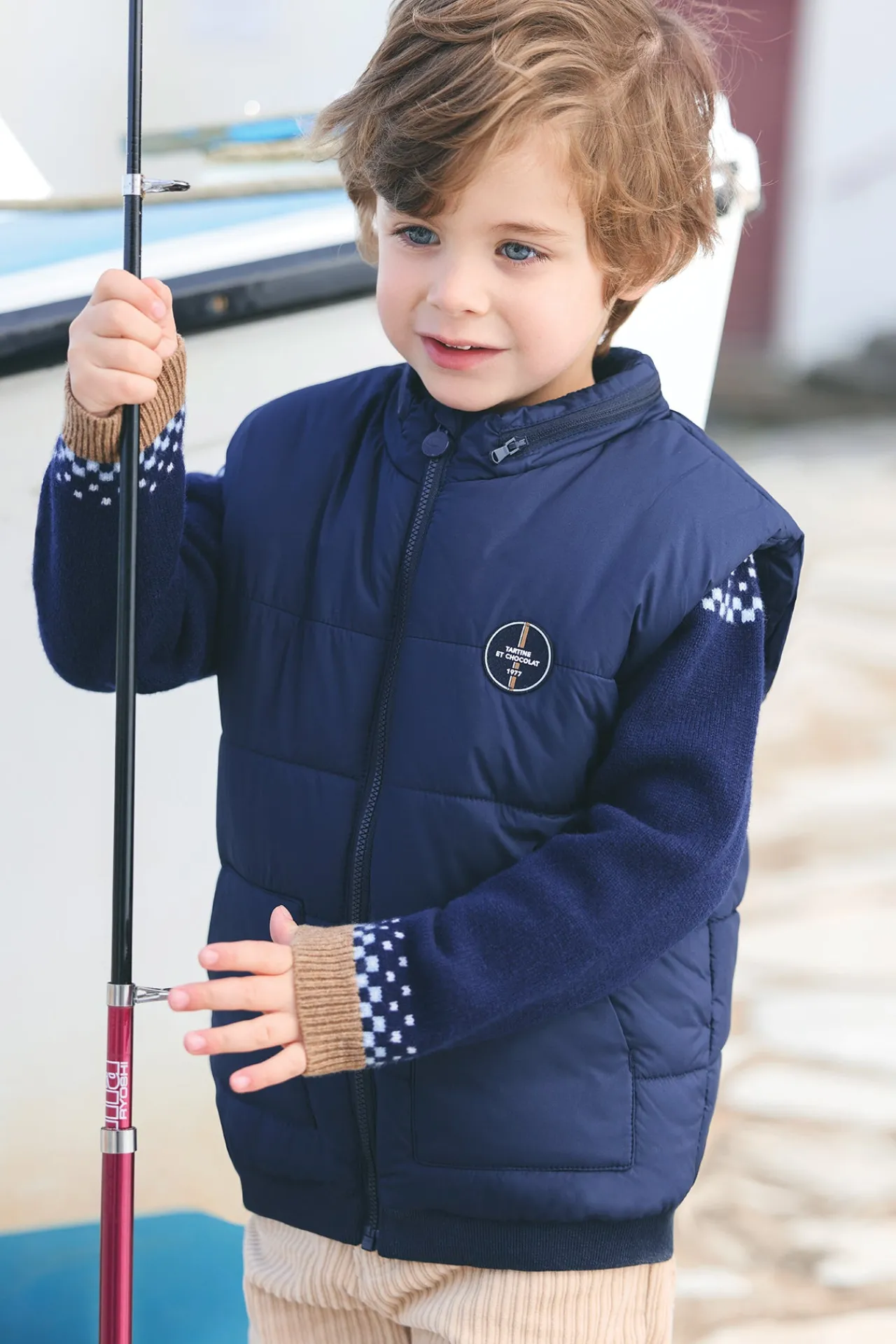 Tartine et Chocolat Doudoune Marine sans manches|Enfant Manteaux - Vestes
